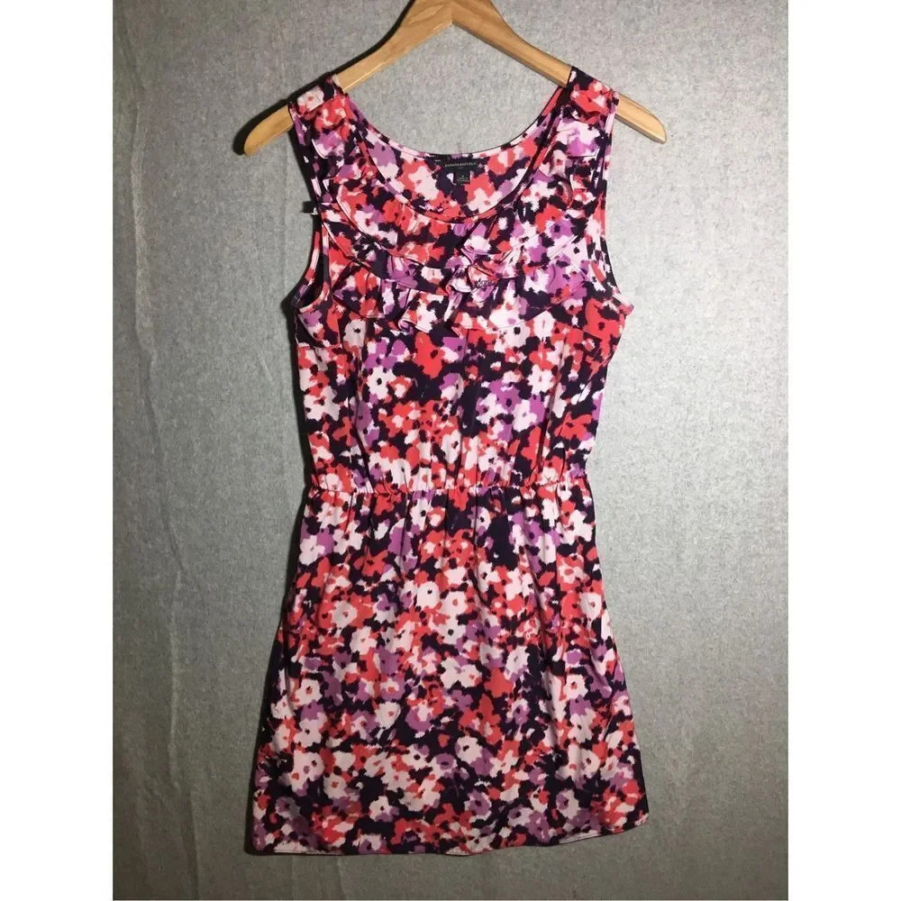 Womens Banana Republic Dress Vintage Watercolor Floral Abstract Work Career